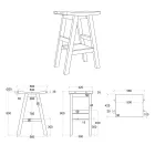 Meuble de salle de bain design en teck naturel avec plateau et support blanc mat - Raomi Viadurini