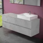 Meuble de salle de bain design moderne avec vasque à poser droite ou gauche 4 finitions - Alchimeo Viadurini