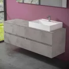 Meuble de salle de bain design moderne avec vasque à poser droite ou gauche 4 finitions - Alchimeo Viadurini