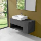 Meuble de salle de bain design suspendu avec lavabo à poser de style moderne - Pistillo Viadurini