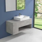 Meuble de salle de bain design suspendu avec lavabo à poser de style moderne - Pistillo Viadurini
