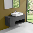 Meuble de salle de bain design suspendu avec lavabo à poser de style moderne - Pistillo Viadurini