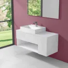 Meuble de salle de bain design suspendu avec lavabo à poser de style moderne - Pistillo Viadurini