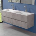 Meuble de salle de bain double vasque, design moderne suspendu en 4 finitions - Doublet Viadurini
