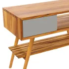 Meuble de salle de bain gris teck récupéré avec tiroir gris - Benoit Viadurini