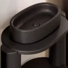 Meuble de salle de bain en céramique de différentes couleurs, fabriqué en Italie - Fille Viadurini