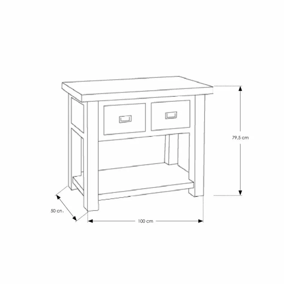 Meuble de salle de bain en bois de teck naturel avec 2 tiroirs - Faetano Viadurini