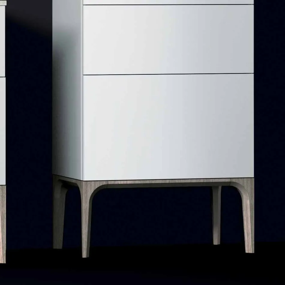 Meuble de salle de bain moderne avec 3 tiroirs en bois laqué Ambre, fabriqué en Italie Viadurini