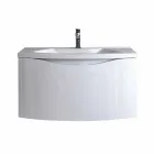 Armoire de salle de bain suspendue moderne avec étagère d'évier et miroir design - Michele Viadurini