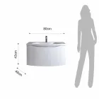 Armoire de salle de bain suspendue moderne avec étagère d'évier et miroir design - Michele Viadurini