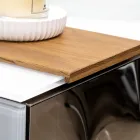 Meuble de salle de bain suspendu 100 cm en verre trempé 8 mm et chêne européen - Excelsior Viadurini