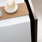 Meuble de salle de bain suspendu 100 cm en verre trempé 8 mm et chêne européen - Excelsior Viadurini