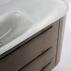 Meuble suspendu de salle de bain 3 tiroirs + 2 portes en bois Heureux, évier intégré Viadurini