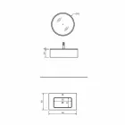 Meuble de salle de bain suspendu avec tiroir et lavabo intégré et miroir rond - Renga Viadurini
