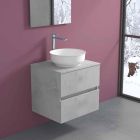 Armoire de salle de bain suspendue avec lavabo à poser rond, design moderne - Dumbo Viadurini