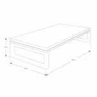 Meuble de salle de bain suspendu en teck avec porte-serviettes en blanc Hi Macs® - Saverno Viadurini