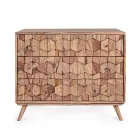 Commode en bois Sheesham Design 3 tiroirs Homemotion - Fregene Viadurini