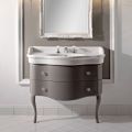 Meuble laqué brillant avec deux tiroirs et lavabo Made in Italy - Candy
