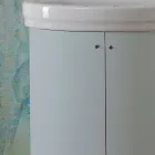 Meuble avec vasque en céramique et 2 portes bleu ciel - Candy Viadurini