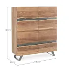 Buffet Mobile 4 Portes Bois Acacia Naturalistic Homemotion - Maramero Viadurini