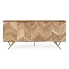 Buffet Mobile en Bois d'Acacia 3 Portes Design Ethnique Homemotion - Carla Viadurini