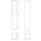 Meuble de salle de bain colonne 6 tablettes avec porte en 4 finitions - Antanta Viadurini