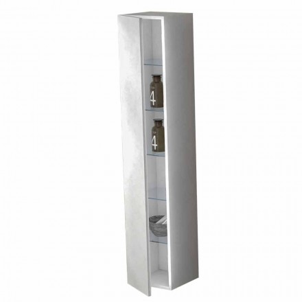 Meuble de salle de bain colonne 6 tablettes avec porte en 4 finitions - Antanta Viadurini