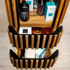 Meuble de salle de bain colonne en teck massif et acajou - Plumeria Viadurini