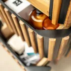 Meuble de salle de bain colonne en teck massif et acajou - Plumeria Viadurini