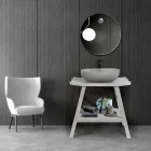 Meuble de salle de bain autoportant au fini teck gris naturel - Crin de cheval Viadurini