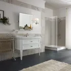 Meuble de salle de bain avec deux tiroirs et lavabo en céramique Made in Italy - Rome Viadurini