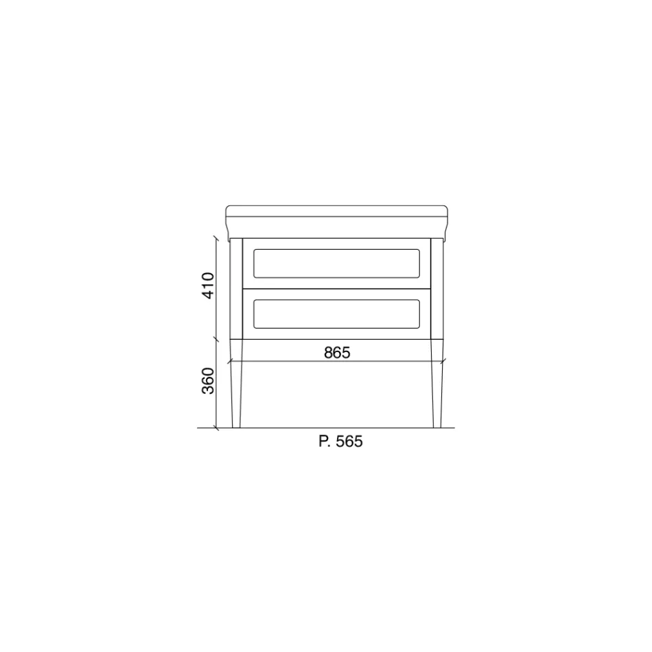 Meuble de salle de bain avec deux tiroirs et lavabo en céramique Made in Italy - Rome Viadurini