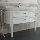 Meuble de salle de bain avec deux tiroirs et lavabo en céramique Made in Italy - Rome Viadurini