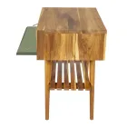 Meuble de salle de bain avec finition en bois et commode de couleur verte - Gatien Viadurini