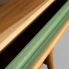 Meuble de salle de bain avec finition en bois et commode de couleur verte - Gatien Viadurini