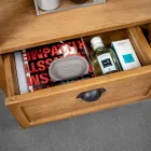 Meuble de salle de bain autoportant en teck avec deux tiroirs - Frangipanier Viadurini