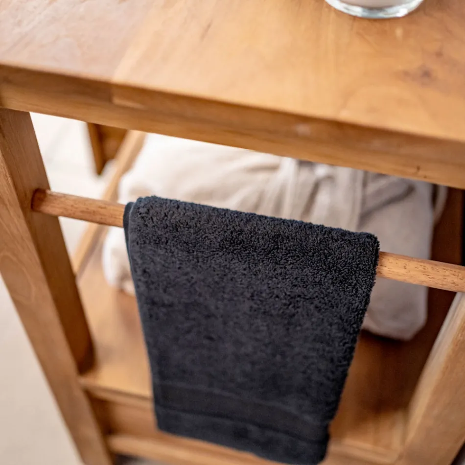 Meuble de salle de bain autoportant en teck avec deux tiroirs - Frangipanier Viadurini