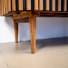 Meuble de salle de bain fait main en teck massif et acajou - Heliconia Viadurini