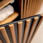 Meuble de salle de bain fait main en teck massif et acajou - Heliconia Viadurini