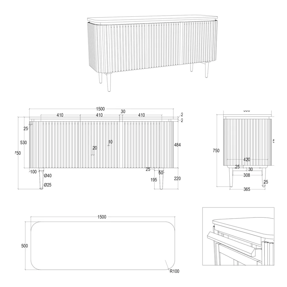 Meuble de salle de bain fait main en teck massif et acajou - Heliconia Viadurini
