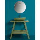 Meuble de salle de bain moderne avec étagère verte et crochets à serviettes - Crina Viadurini