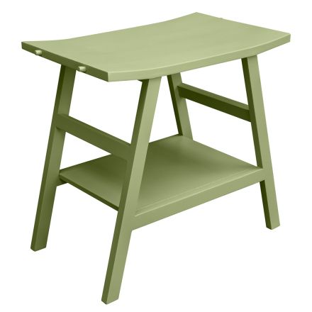 Meuble de salle de bain moderne avec étagère verte et crochets à serviettes - Crina Viadurini