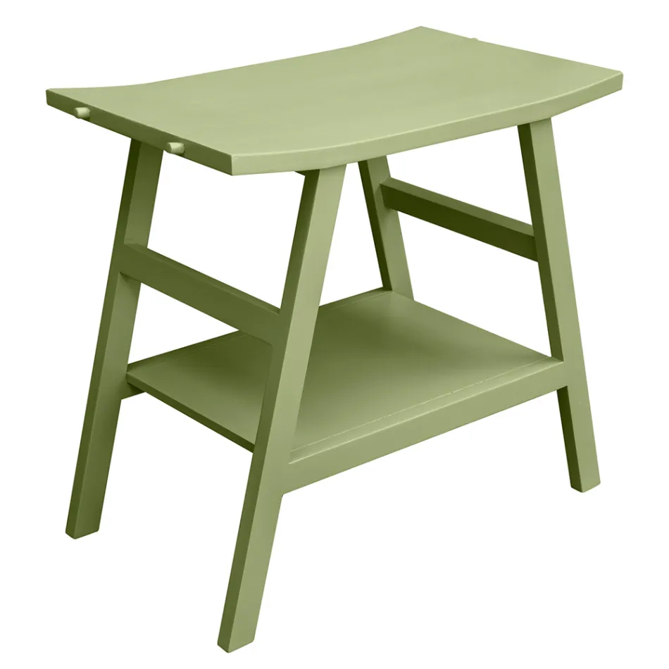 Meuble de salle de bain moderne avec étagère verte et crochets à serviettes - Crina Viadurini