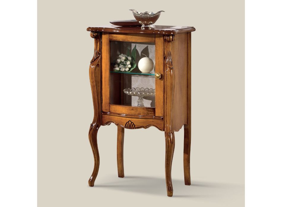 Meuble de salon classique avec 1 porte en verre ou en bois Made in Italy - Londres Viadurini