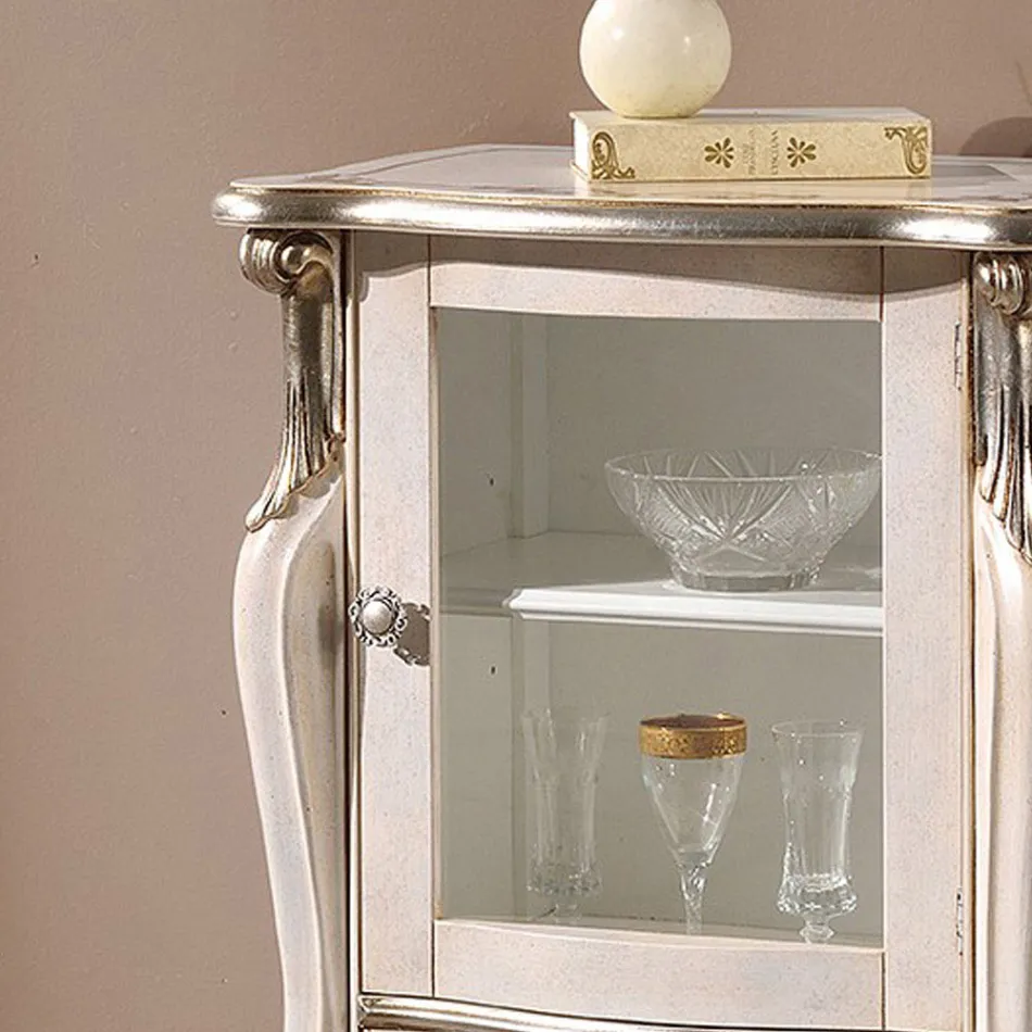Meuble de salon classique avec 1 porte en verre ou en bois Made in Italy - Londres Viadurini
