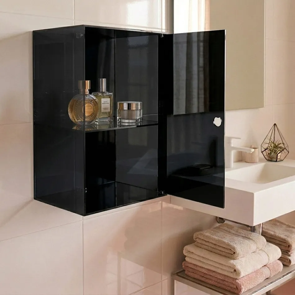 Armoire de salle de bain murale en plexiglas, disponible en 4 coloris, fabriquée en Italie - Ligea Viadurini