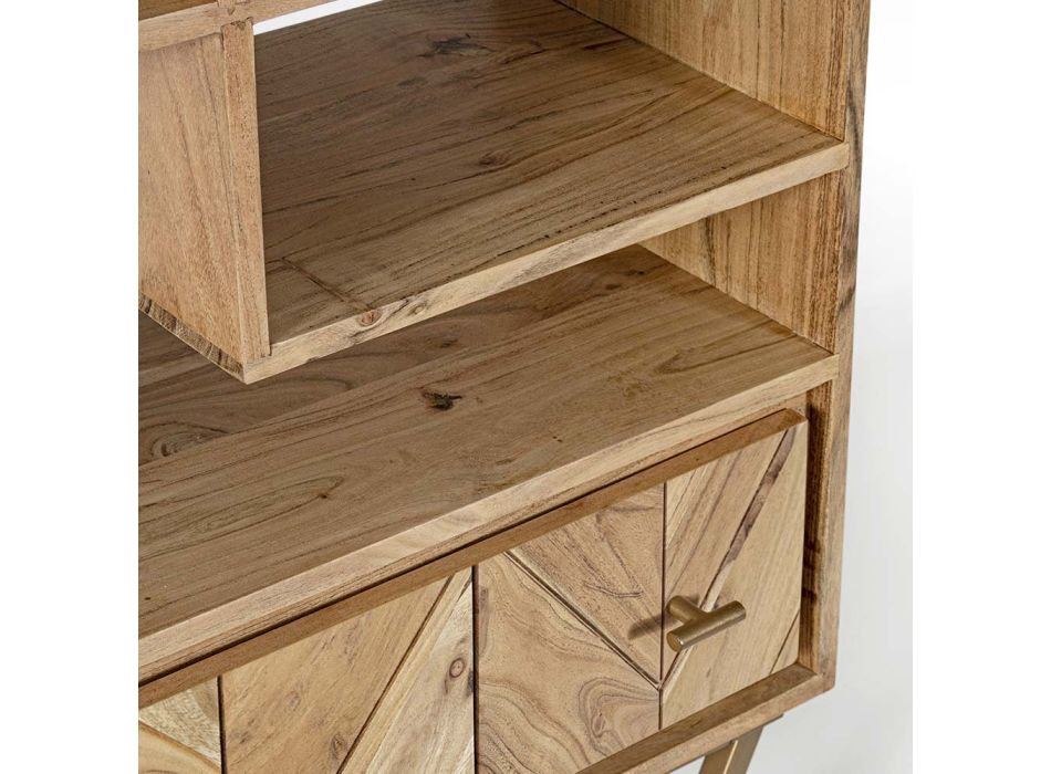 Bibliothèque de salon en bois d'acacia et tiroir Homemotion - Auriel