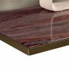 Buffet de Salon en Verre Fumé et Marbre Vert ou Rouge avec Led - Leonarda Viadurini