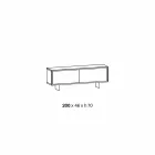 Buffet de Salon en Verre Fumé et Marbre Vert ou Rouge avec Led - Leonarda Viadurini