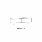 Buffet de Salon en Verre Fumé et Marbre Vert ou Rouge avec Led - Leonarda Viadurini